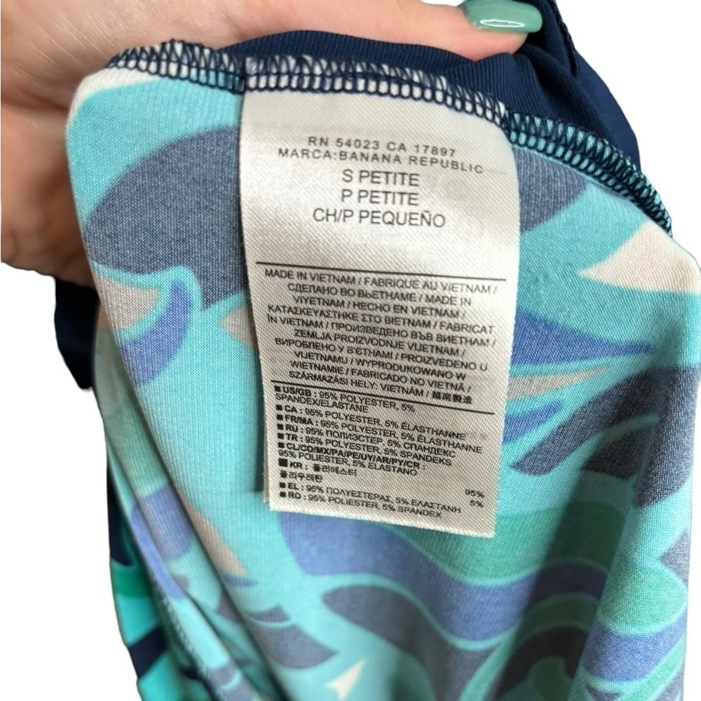 Banana Republic Blue AbstractColor Block Shift Dress Size Small Petite - Picture 6 of 7